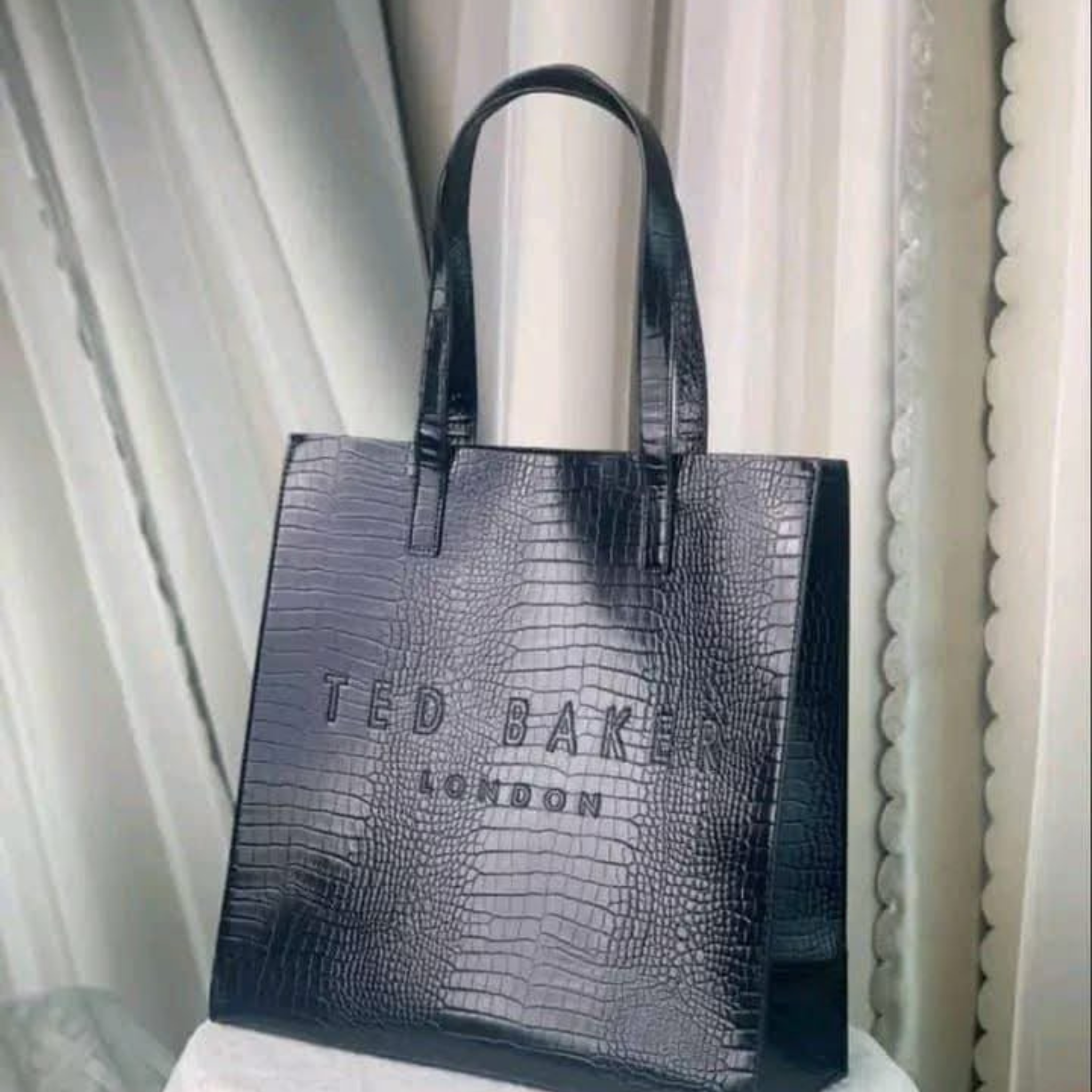 Black Croc Ted Baker Tote