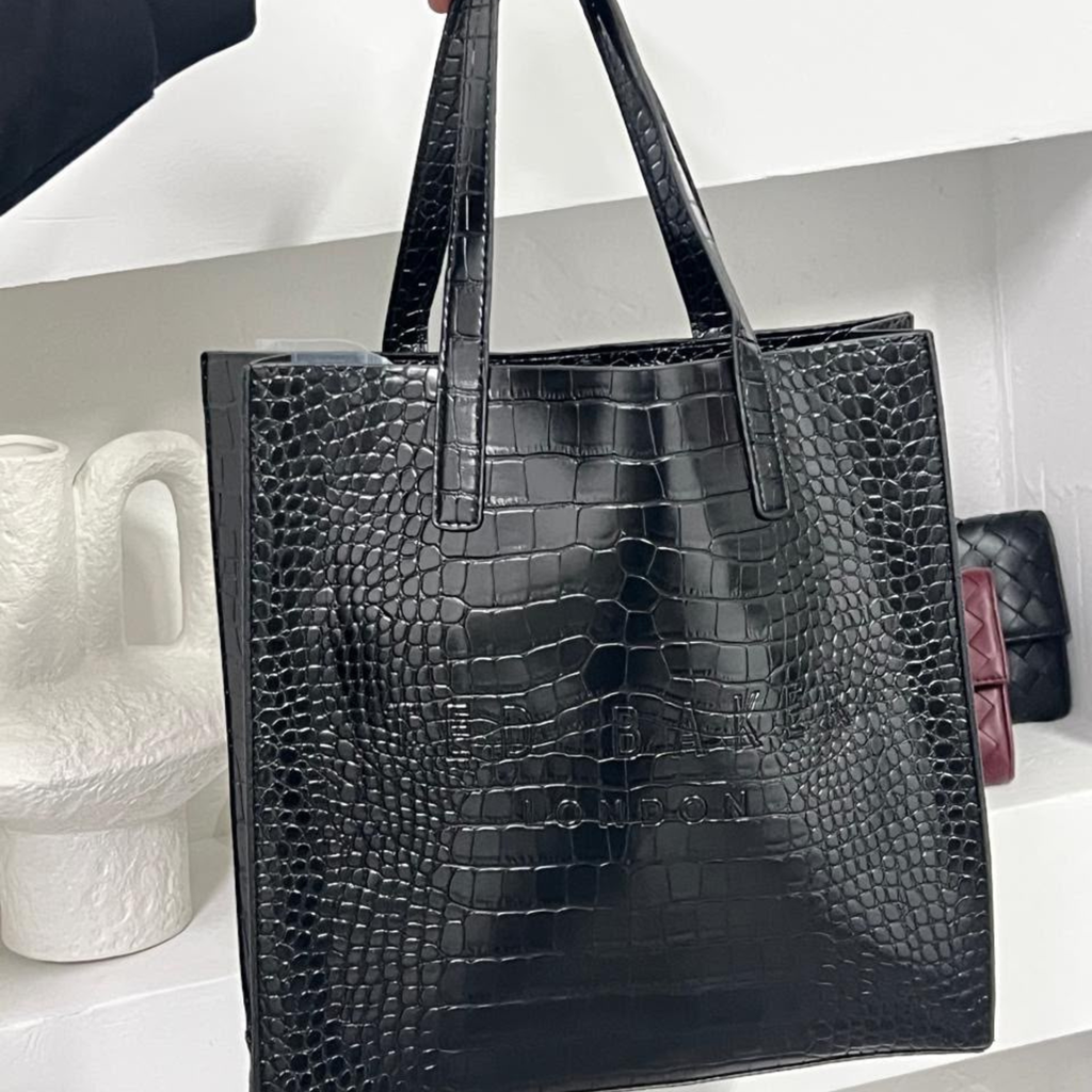 Black Croc Ted Baker Tote
